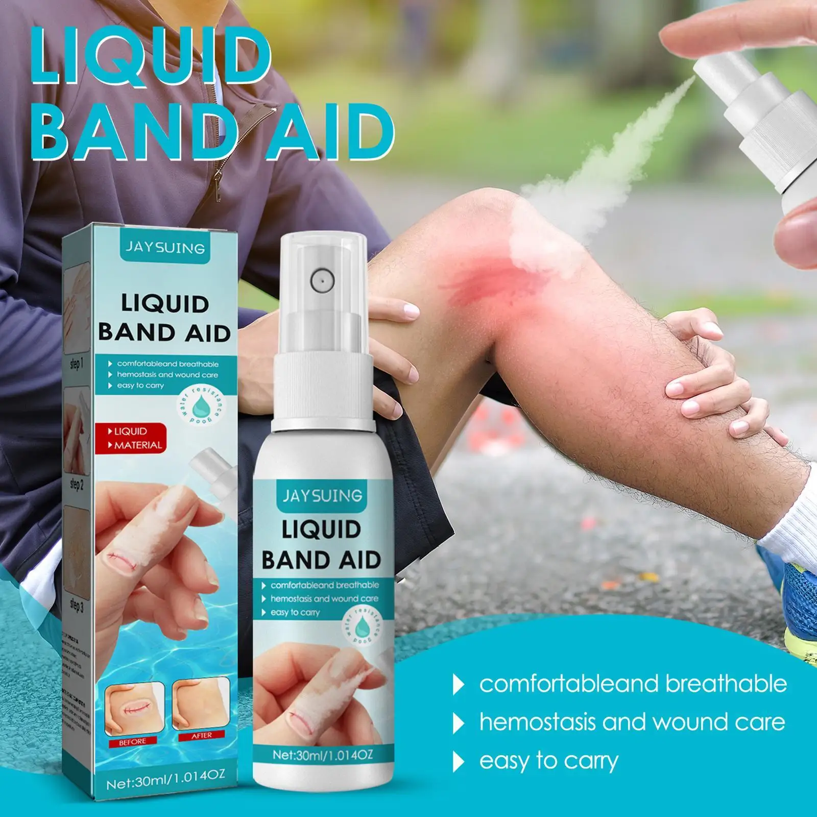 30ml Liquid Bandage Sprayer Breathable Waterproof Wound Healing Spray Waterproof Liquid Sprayer Liquid Bandage Sprayer
30ml Liquid Bandage Sprayer Breathable Waterproof Wound Healing Spray Waterproof Liquid Sprayer Liquid Bandage Sprayer
