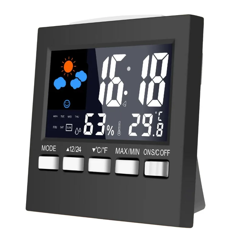 Weather Desk Clock Led Screen Digital Humidity Calendar Date Thermometer Electeonic Alarm Clock Timer for Kitchen Home Office
Weather Desk Clock Led Screen Digital Humidity Calendar Date Thermometer Electeonic Alarm Clock Timer for Kitchen Home Office