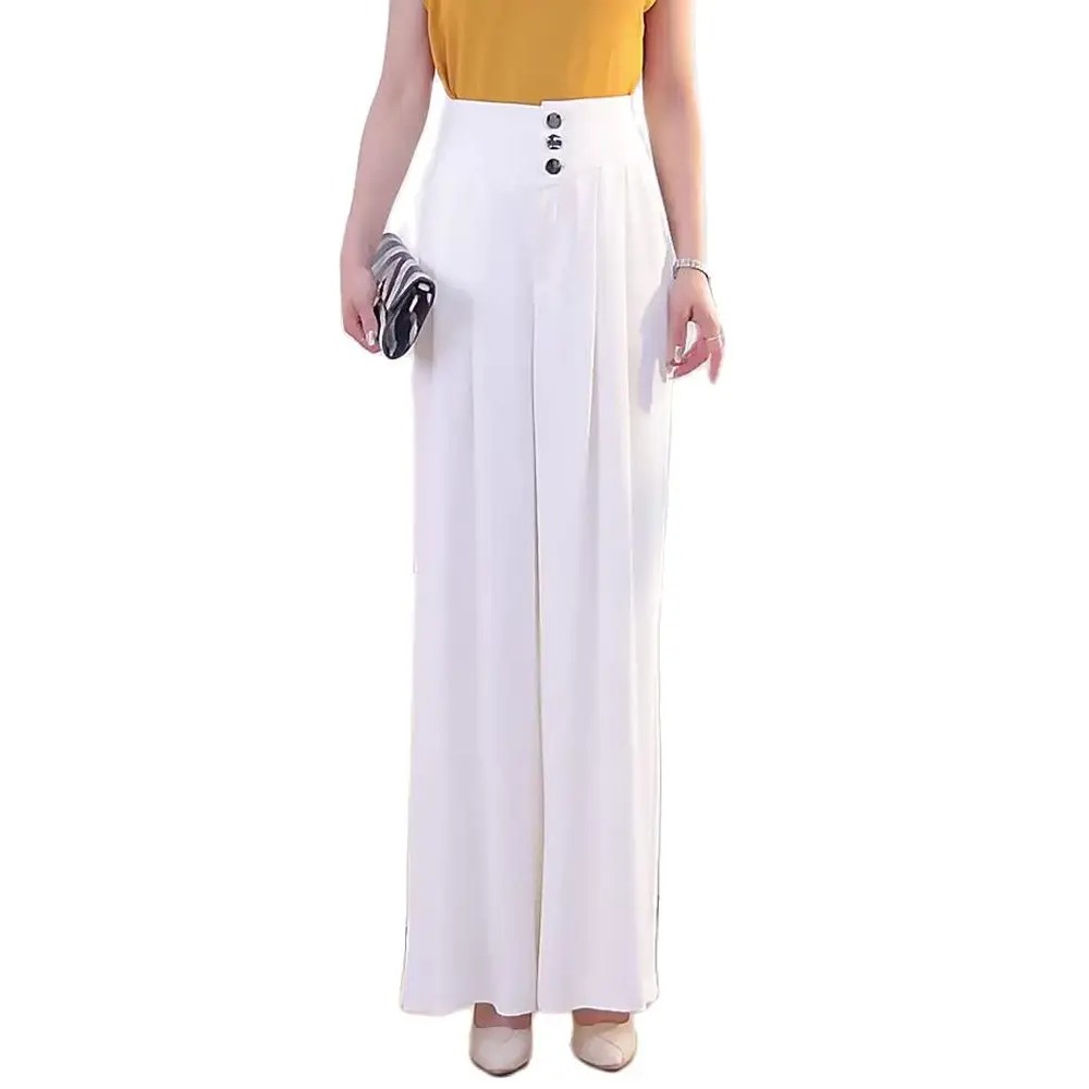 Women Long Full Length Wide Leg Summer Pants Thin Silk Soft Stretch High Waist Pleated Trousers Solid Color M 4XL Dropshiping
Women Long Full Length Wide Leg Summer Pants Thin Silk Soft Stretch High Waist Pleated Trousers Solid Color M 4XL Dropshiping