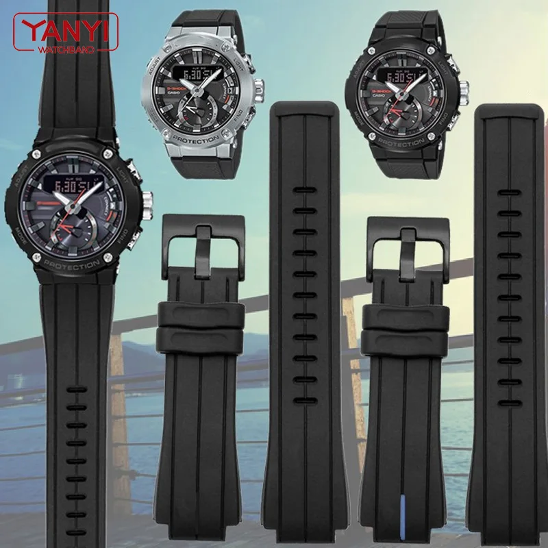 Силиконовый резиновый браслет 24*16 мм ремешок для часов casio g-shock Series GST-B200 GM5600 GM2100