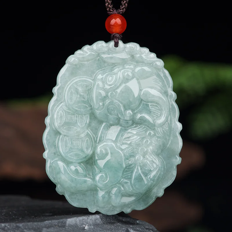 

Hot Selling Natural Hand-carve Jade Fortune Pixiu Necklace Pendant Fashion Jewelry Men Women Luck Gifts Amulet