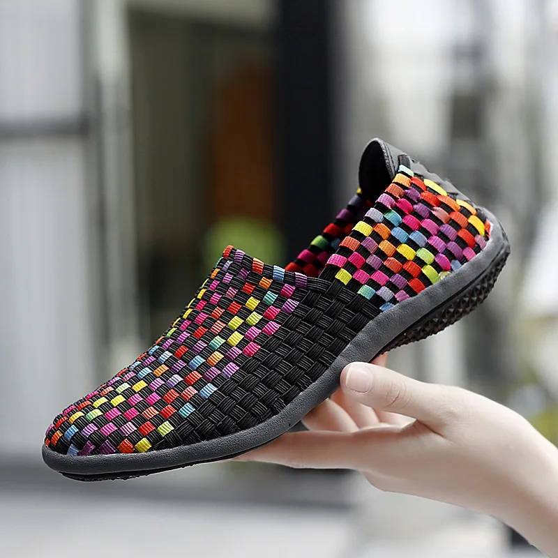Shiny Woman Shoes Sneaker Summer Casual Shoes Breathable Women Loafers Woven Girls Nylon Handmade Elastic Flat Slipon
Shiny Woman Shoes Sneaker Summer Casual Shoes Breathable Women Loafers Woven Girls Nylon Handmade Elastic Flat Slipon