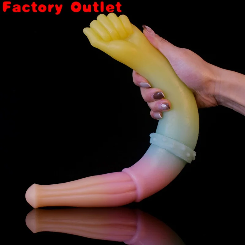 

41 см длинный секс-шоп, многоцветный фаллоимитатор в виде кулака, фаллоимитаторы с двумя ручками, большая Анальная пробка на руку, фиксирующие секс-игрушки для взрослых, Женский мастурбатор для лесбиянок