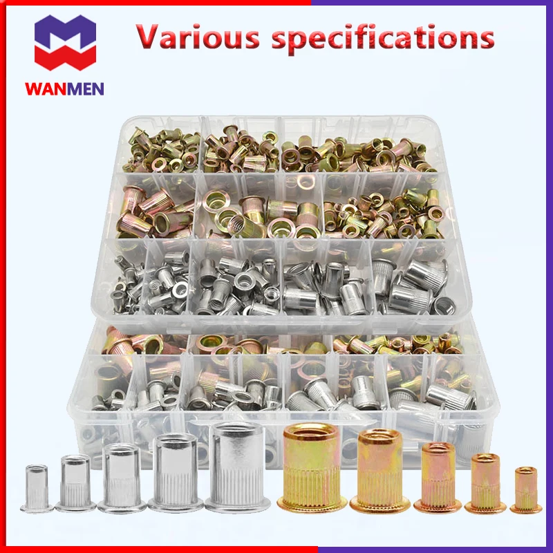 Flat Head Blind Rivet Nuts Kit Big Side Flat Head Knurled Rivnut Set Pull Riveting Thread Insert Rivet Nuts 304 Stainless Steel
Flat Head Blind Rivet Nuts Kit Big Side Flat Head Knurled Rivnut Set Pull Riveting Thread Insert Rivet Nuts 304 Stainless Steel