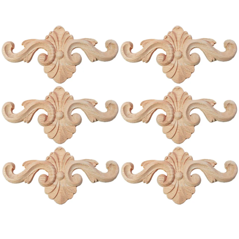 6PCS 12CM Carving Natural Wood Appliques for Furniture Cabinet Unpainted Wooden Mouldings Decal Vintage Decoration Accessories 
6PCS 12CM Carving Natural Wood Appliques for Furniture Cabinet Unpainted Wooden Mouldings Decal Vintage Decoration Accessories