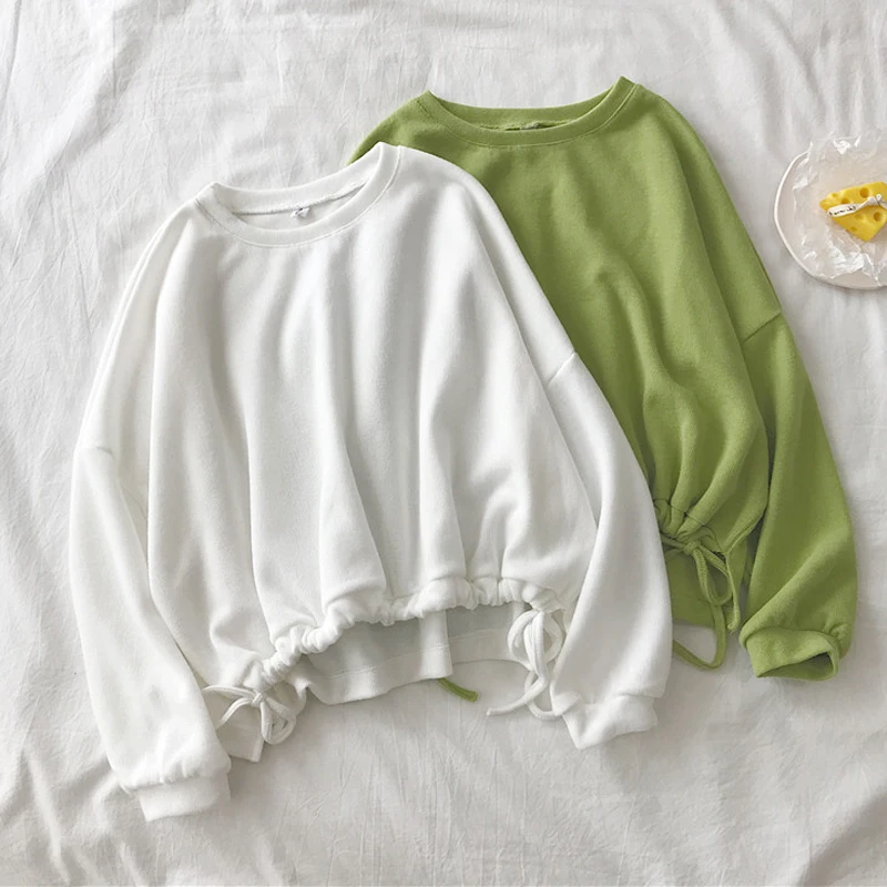 Spring Autumn Thin Solid Color Hoodies Female Drawstring Short Trend Pullovers Casual All-Matched Raglan Sleeve Tops
Spring Autumn Thin Solid Color Hoodies Female Drawstring Short Trend Pullovers Casual All-Matched Raglan Sleeve Tops