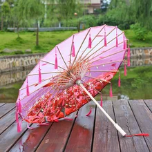 82cm Adult Tassels Women Car Umbrella Shade Corporation Japan Umbrellas Classical Ancient Sombrilla Paraguas Hanfu Parasol