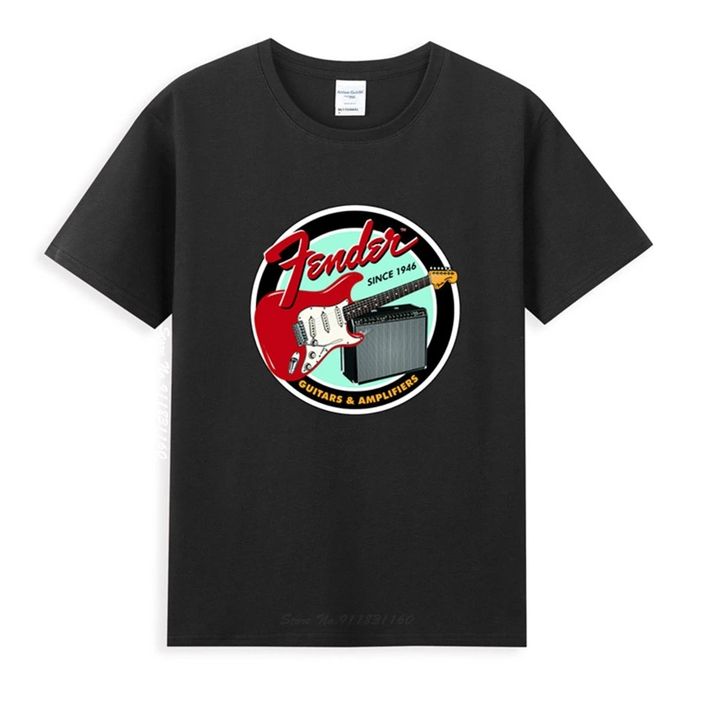 New Fender Guitar Since 1946 Logo Classic Black T-Shirt Newest Summer Men's Short Sleeve Popular Tees Shirt Tops
New Fender Guitar Since 1946 Logo Classic Black T-Shirt Newest Summer Men's Short Sleeve Popular Tees Shirt Tops