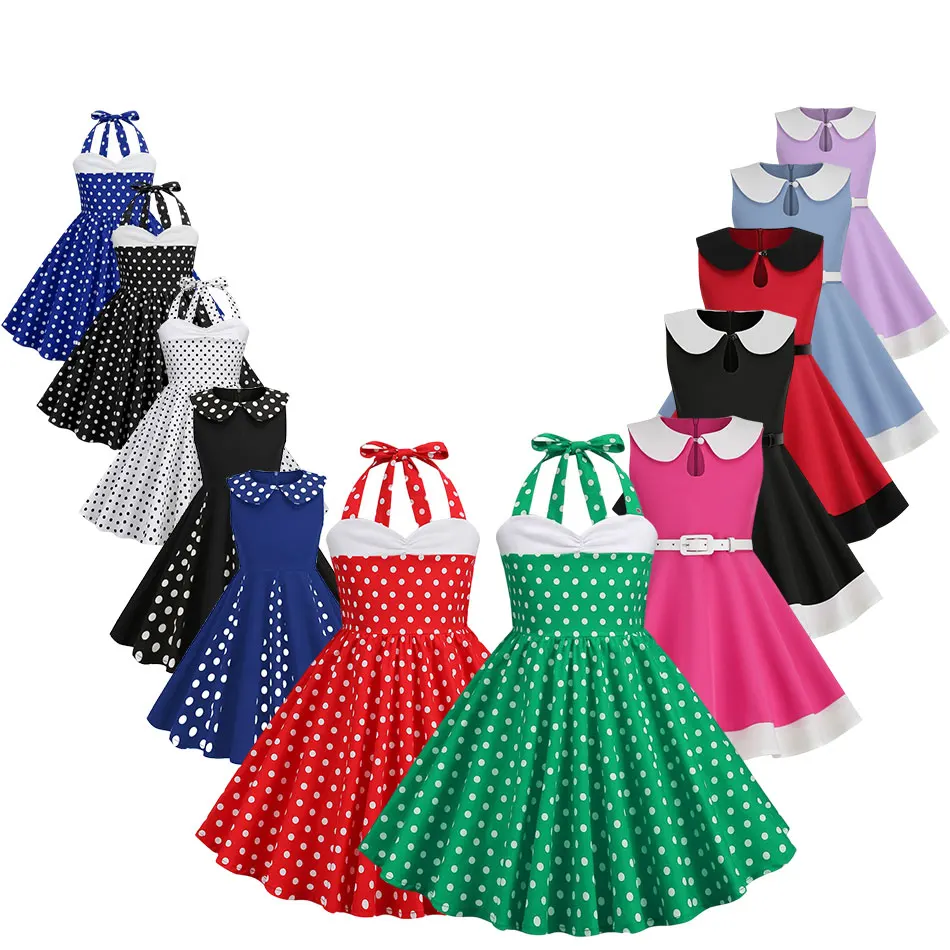 Girls Vintage Polka Dot Dress Party Christmas Vestido Retro Dresses Children Skirt Kid Doll Collar Dress Summer Girl's Clothing
Girls Vintage Polka Dot Dress Party Christmas Vestido Retro Dresses Children Skirt Kid Doll Collar Dress Summer Girl's Clothing