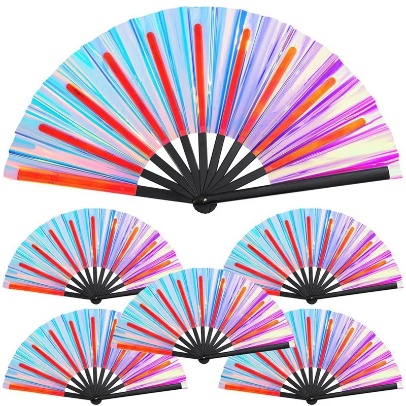 6 Pcs Holographic Raves Fan Folding Hand Fan Decorative Folding Fans Folding Fan For Women Men Halloween Pride Outfits A Durable
6 Pcs Holographic Raves Fan Folding Hand Fan Decorative Folding Fans Folding Fan For Women Men Halloween Pride Outfits A Durable