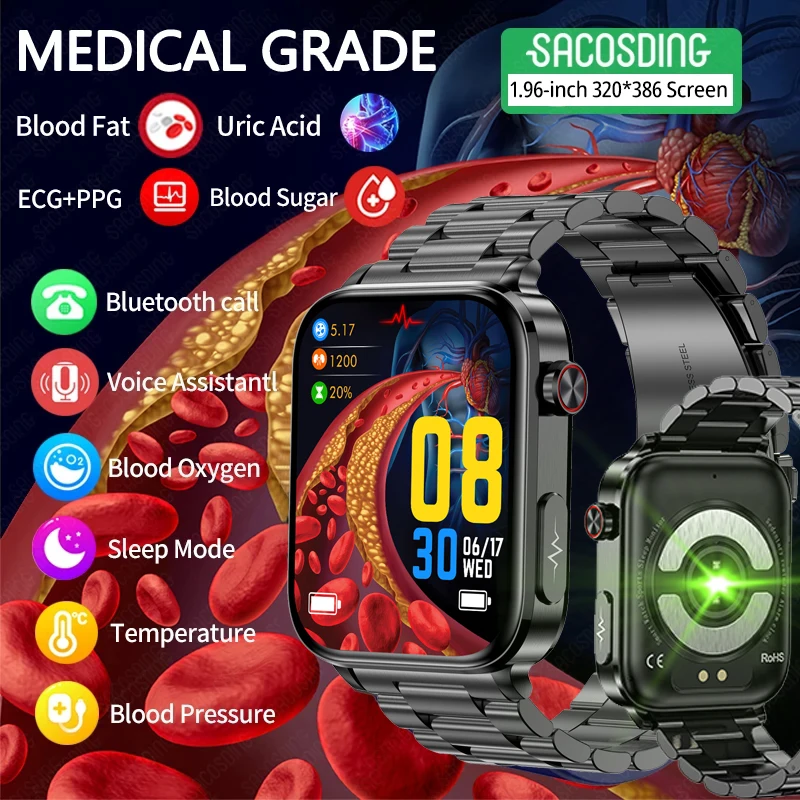 Health Monitor ECG+PPG Smart Watch Blood Glucose Blood Lipid Uric Acid Health Study Smartwatch Body Fat Measurement Watches Men
Health Monitor ECG+PPG Smart Watch Blood Glucose Blood Lipid Uric Acid Health Study Smartwatch Body Fat Measurement Watches Men