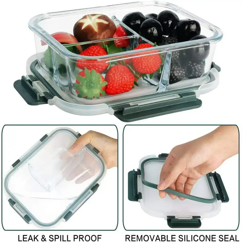 36 Oz, Glass Meal Prep Containers 3 Compartment with Lids, Airtight Glass Lunch Containers Bento Box for , Oven, Freezer
36 Oz, Glass Meal Prep Containers 3 Compartment with Lids, Airtight Glass Lunch Containers Bento Box for , Oven, Freezer
