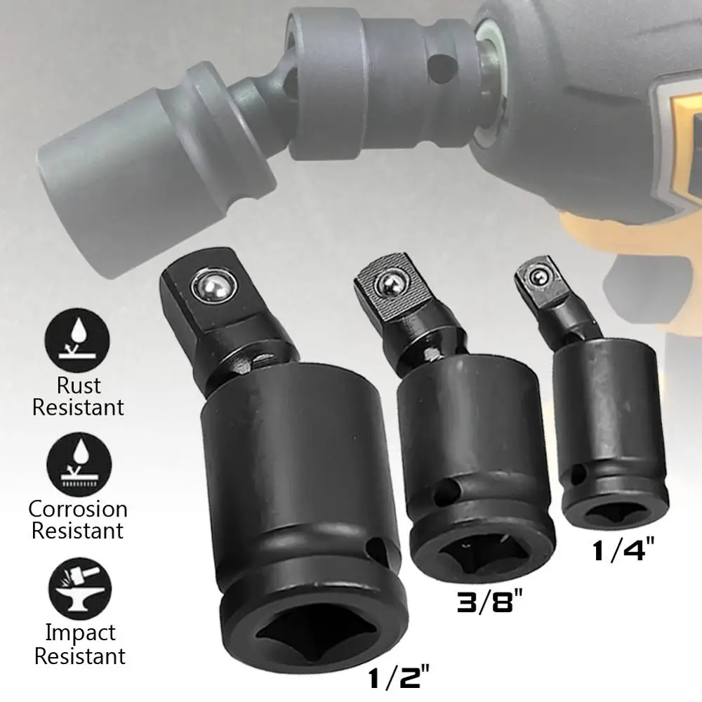 1/4" 3/8" 1/2" Pneumatic Universal Joint Set Ratchet Angle Extension Bar Socket Adapter Manual Bendable Adapter Socket Tools
1/4" 3/8" 1/2" Pneumatic Universal Joint Set Ratchet Angle Extension Bar Socket Adapter Manual Bendable Adapter Socket Tools