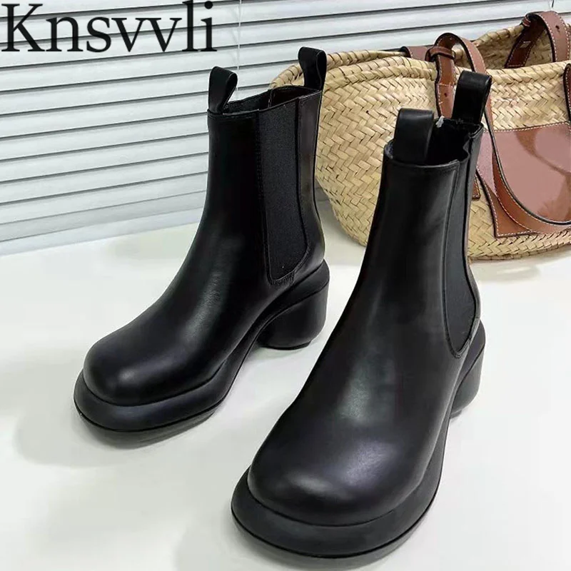 Autumn New Short Boots Woman Black White Genuine Leather Booties Female Round Toe Slip-on Round Heels Ankle Boots For Women
Autumn New Short Boots Woman Black White Genuine Leather Booties Female Round Toe Slip-on Round Heels Ankle Boots For Women
