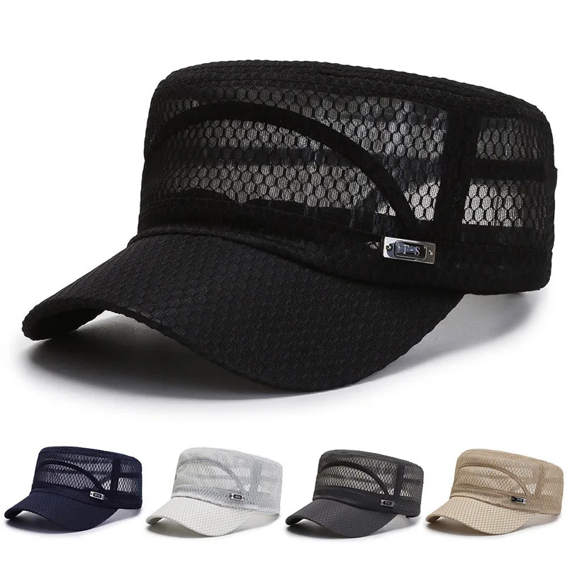 Summer Men's Summer Hat Mesh Military Caps Flat Top Snapback Adjustable Baseball Cap Cadet Man Breathable Trucker Caps
Summer Men's Summer Hat Mesh Military Caps Flat Top Snapback Adjustable Baseball Cap Cadet Man Breathable Trucker Caps