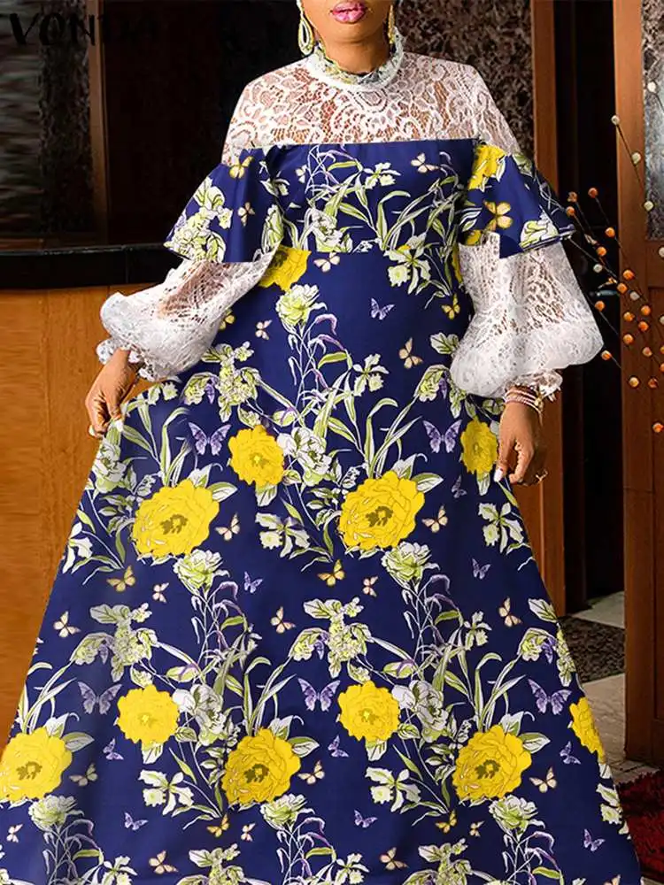 Summer Floral Printed Maxi Dress Women Fashion Long Sleeve Sundress VONDA 2022 Crochet Patchwork Holiday Party Dress Vestido
Summer Floral Printed Maxi Dress Women Fashion Long Sleeve Sundress VONDA 2022 Crochet Patchwork Holiday Party Dress Vestido