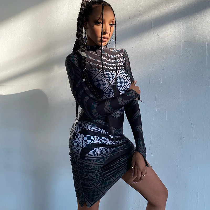 Women's Dress Summer and Autumn Sexy Slim High Waist Irregular Dress Women's Fashion Long Sleeve Round Neck Printed Mini Dress
Women's Dress Summer and Autumn Sexy Slim High Waist Irregular Dress Women's Fashion Long Sleeve Round Neck Printed Mini Dress