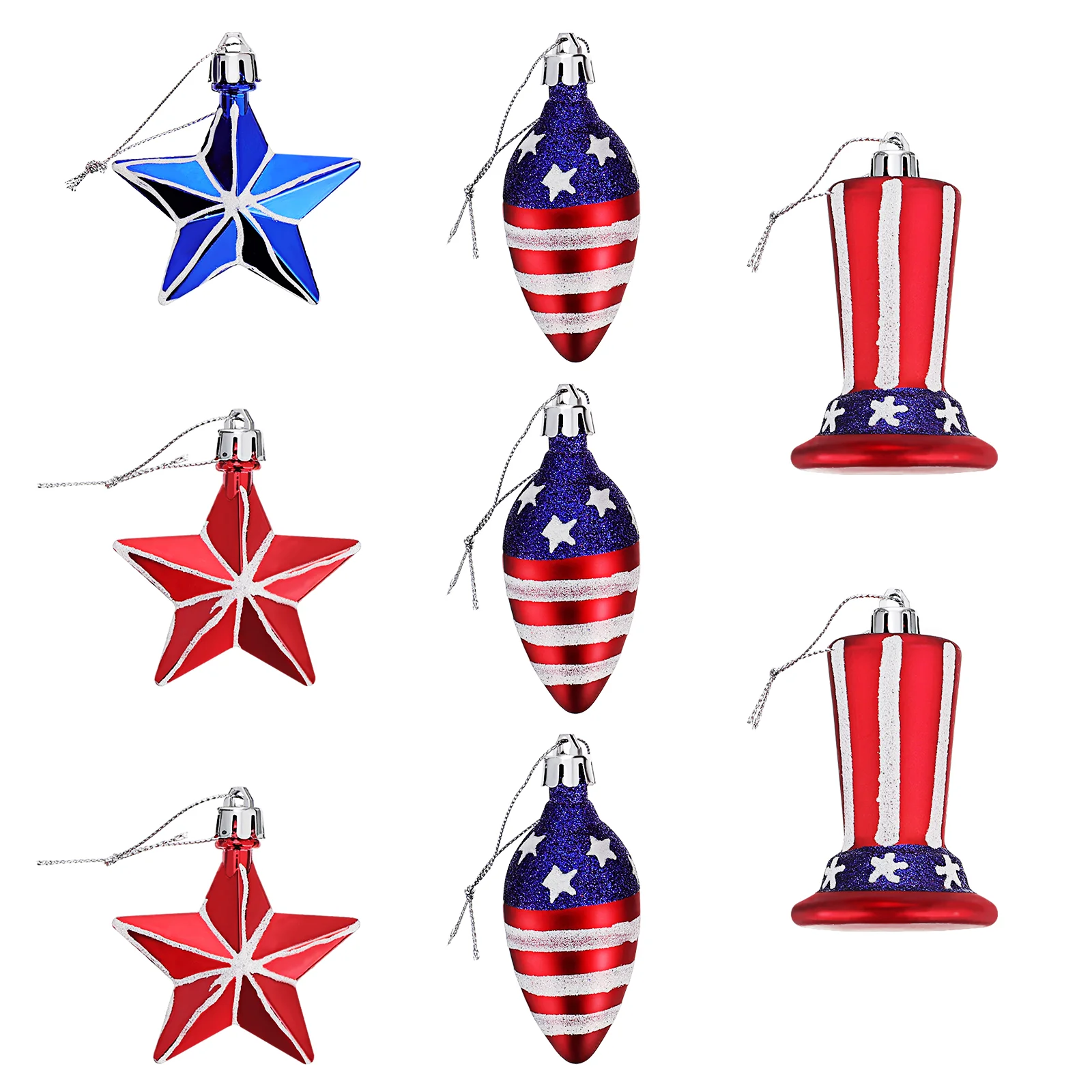 8pcs Bright Adorable American Flag Tree Ornament Festival Pendants for Independence Day Christmas
8pcs Bright Adorable American Flag Tree Ornament Festival Pendants for Independence Day Christmas