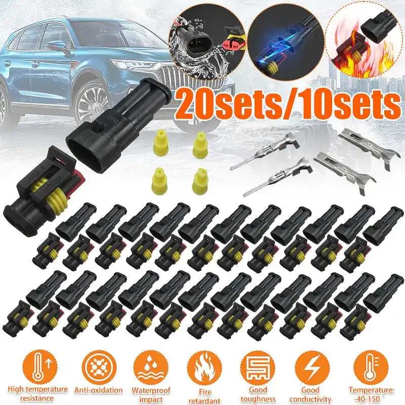 10 sets AMP 1.5mm 2 Pin Way Waterproof Electrical Wire Cable Connector Plug Socket Adapter For Car Auto Motorcycle
10 sets AMP 1.5mm 2 Pin Way Waterproof Electrical Wire Cable Connector Plug Socket Adapter For Car Auto Motorcycle