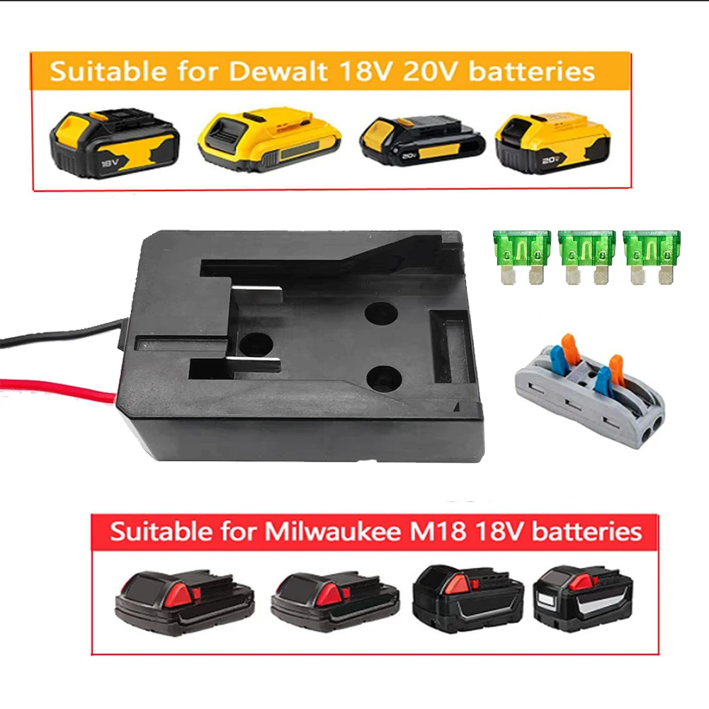 DIY Power Adapter Connector Battery Adapter With Fuse For Dewalt And Milwaukee Battery Into DIY 2 Wiring/cable Output Power Tool
DIY Power Adapter Connector Battery Adapter With Fuse For Dewalt And Milwaukee Battery Into DIY 2 Wiring/cable Output Power Tool