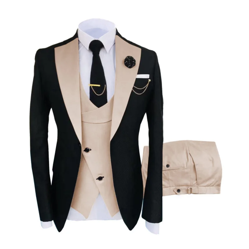 New Men Suits 2022 Slim Fit One Button Groom Tuxedos Tailor Made Blazer 3 Pieces Suit Costume Homme(Jacket+Vest+Pants+Tie))
New Men Suits 2022 Slim Fit One Button Groom Tuxedos Tailor Made Blazer 3 Pieces Suit Costume Homme(Jacket+Vest+Pants+Tie))