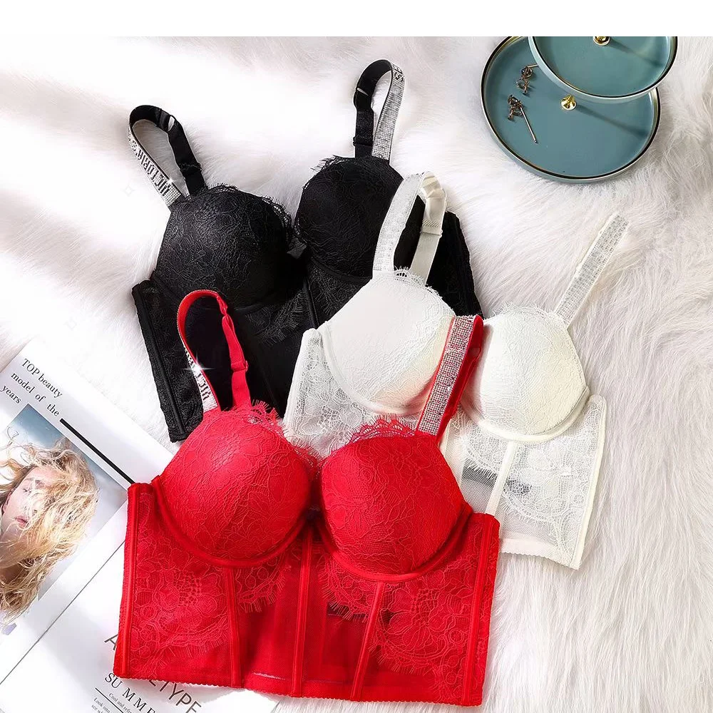 2021 Lingerie Sexy Lace Rhinestone letters Bra Women Underwear Push Up Large Size Vintage Lace Corset For women Top Camis
2021 Lingerie Sexy Lace Rhinestone letters Bra Women Underwear Push Up Large Size Vintage Lace Corset For women Top Camis