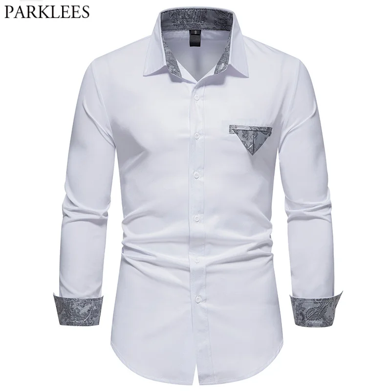 Stylish Paisley Patchwork Mens Dress Shirts 2022 Spring New Long Sleeve Button Up Shitrt Men Party Casual Wedding Tuxedo Chemise
Stylish Paisley Patchwork Mens Dress Shirts 2022 Spring New Long Sleeve Button Up Shitrt Men Party Casual Wedding Tuxedo Chemise