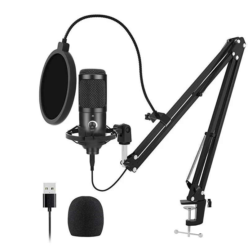 USB Computer Condenser Microphone Kit With Adjustable Scissor Arm Stand Shock Mount for Laptop PC YouTube Studio Recording Voice
USB Computer Condenser Microphone Kit With Adjustable Scissor Arm Stand Shock Mount for Laptop PC YouTube Studio Recording Voice