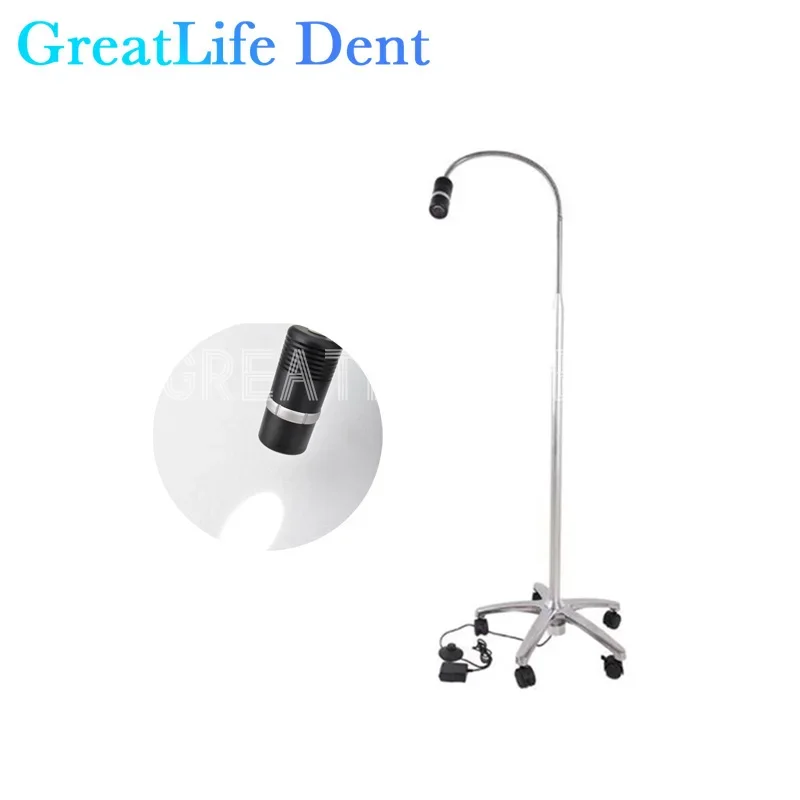 

GreatLife вмятин 7 Вт стоматологическое оборудование Мобильная яркость регулируемая хирургическая медицинская осмотровая стойка Стоматологическая Светодиодная лампа