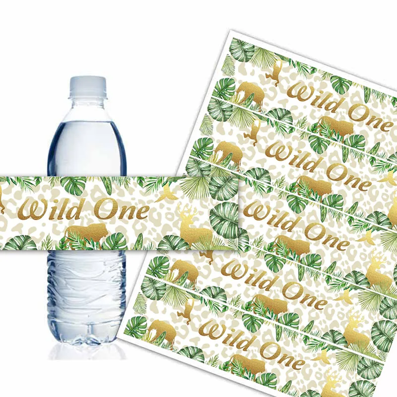 Wild One Water Bottle sticker Green Jungle animal themed water bottle sticker for wild themed birthday party decorations
Wild One Water Bottle sticker Green Jungle animal themed water bottle sticker for wild themed birthday party decorations