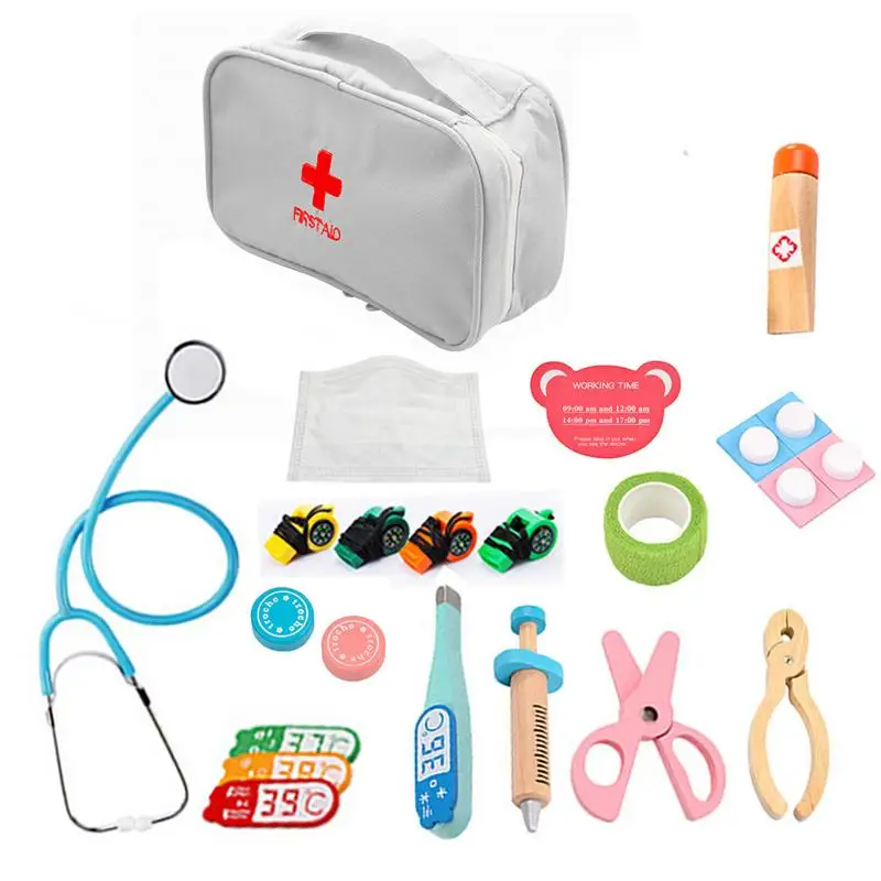 15pcs Children's Wooden Simulation Cloth Bag Medicine Box Baby Boy And Girl Play House Simulation Doctor Injection Toy Gift
15pcs Children's Wooden Simulation Cloth Bag Medicine Box Baby Boy And Girl Play House Simulation Doctor Injection Toy Gift