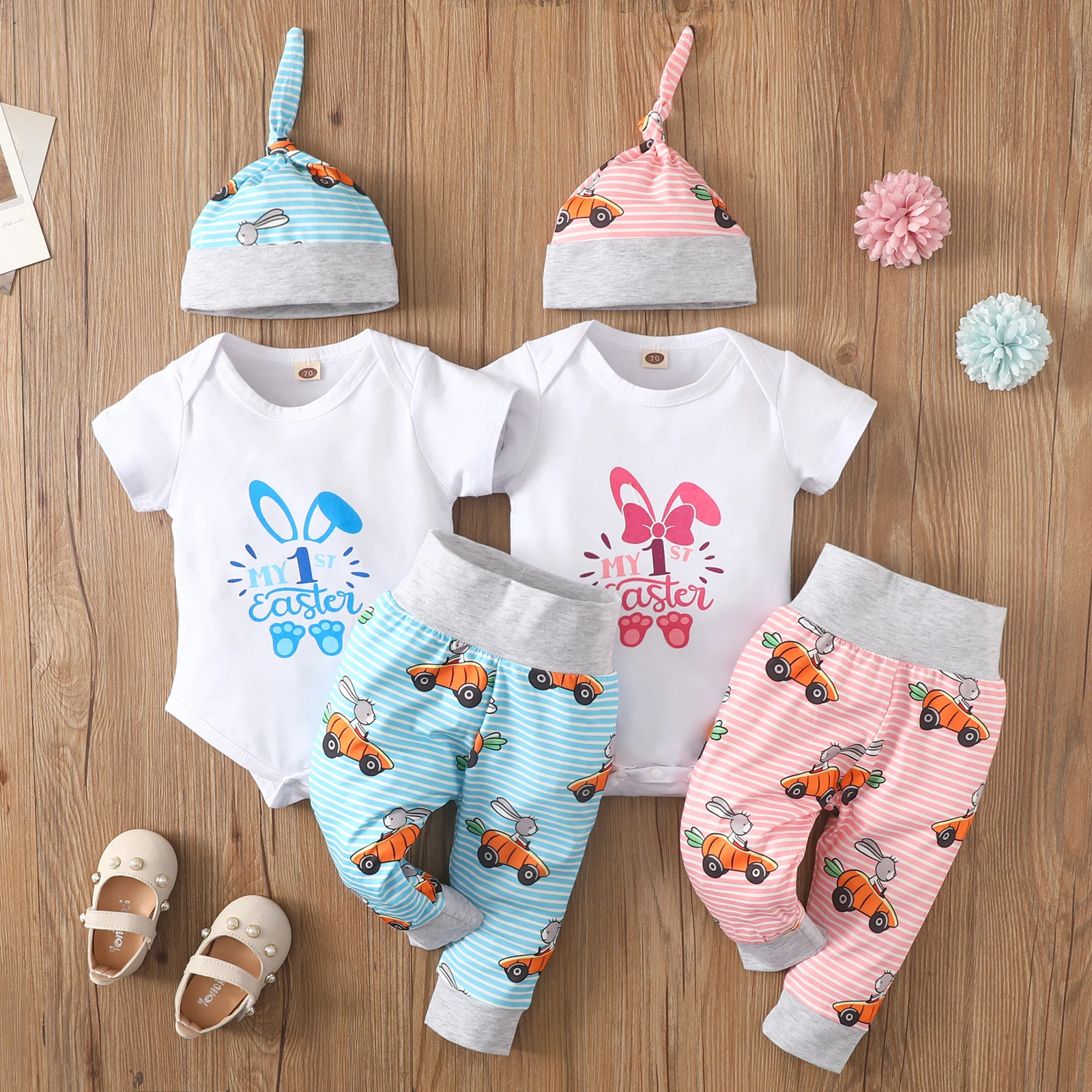 Lioraitiin 0-24M Newborn Infant Baby Boy Girl Easter 3Pcs Letters and Rabbit Print Short Sleeve Romper Trousers Cap
Lioraitiin 0-24M Newborn Infant Baby Boy Girl Easter 3Pcs Letters and Rabbit Print Short Sleeve Romper Trousers Cap
