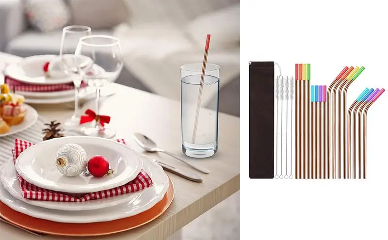 Stainless Steel Straws Portable Metal Drinking Straws Reuseable Sturdy Bent Straight Drinking Straw 16-pcs Straw Party Accessory
Stainless Steel Straws Portable Metal Drinking Straws Reuseable Sturdy Bent Straight Drinking Straw 16-pcs Straw Party Accessory