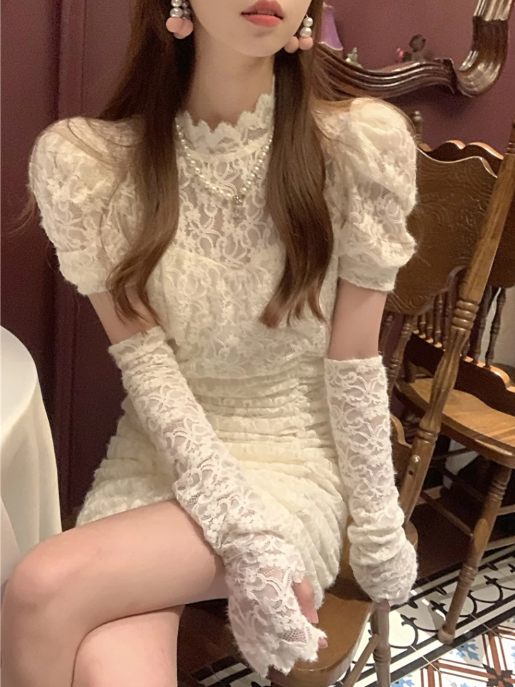 Lace Design Elegant Mini Dress for Woman Party Sexy Bodycon Dress Casual Puffer Sleeve One Piece Dress Korea Fashion Spring 2022
Lace Design Elegant Mini Dress for Woman Party Sexy Bodycon Dress Casual Puffer Sleeve One Piece Dress Korea Fashion Spring 2022