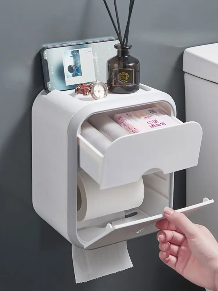 Toilet Tissue Box Wall Mounted Waterproof Toilet Paper Box Hole Free Drawer Toilet Toilet Toilet Toilet Roll Paper Storage Rack
Toilet Tissue Box Wall Mounted Waterproof Toilet Paper Box Hole Free Drawer Toilet Toilet Toilet Toilet Roll Paper Storage Rack