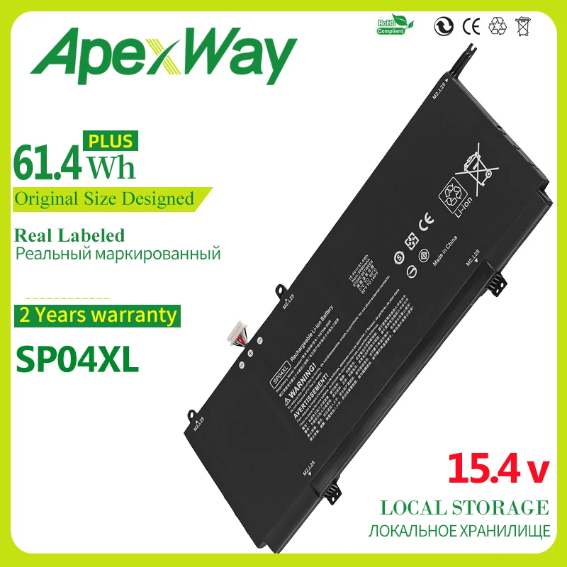 ApexWay SP04XL Аккумулятор для ноутбука HP Spectre X360 13-AP0000NA HSTNN-IB8R HSTNN-OB1B L28538-AC1 L28764-005 L28538-1C1
ApexWay SP04XL Аккумулятор для ноутбука HP Spectre X360 13-AP0000NA HSTNN-IB8R HSTNN-OB1B L28538-AC1 L28764-005 L28538-1C1