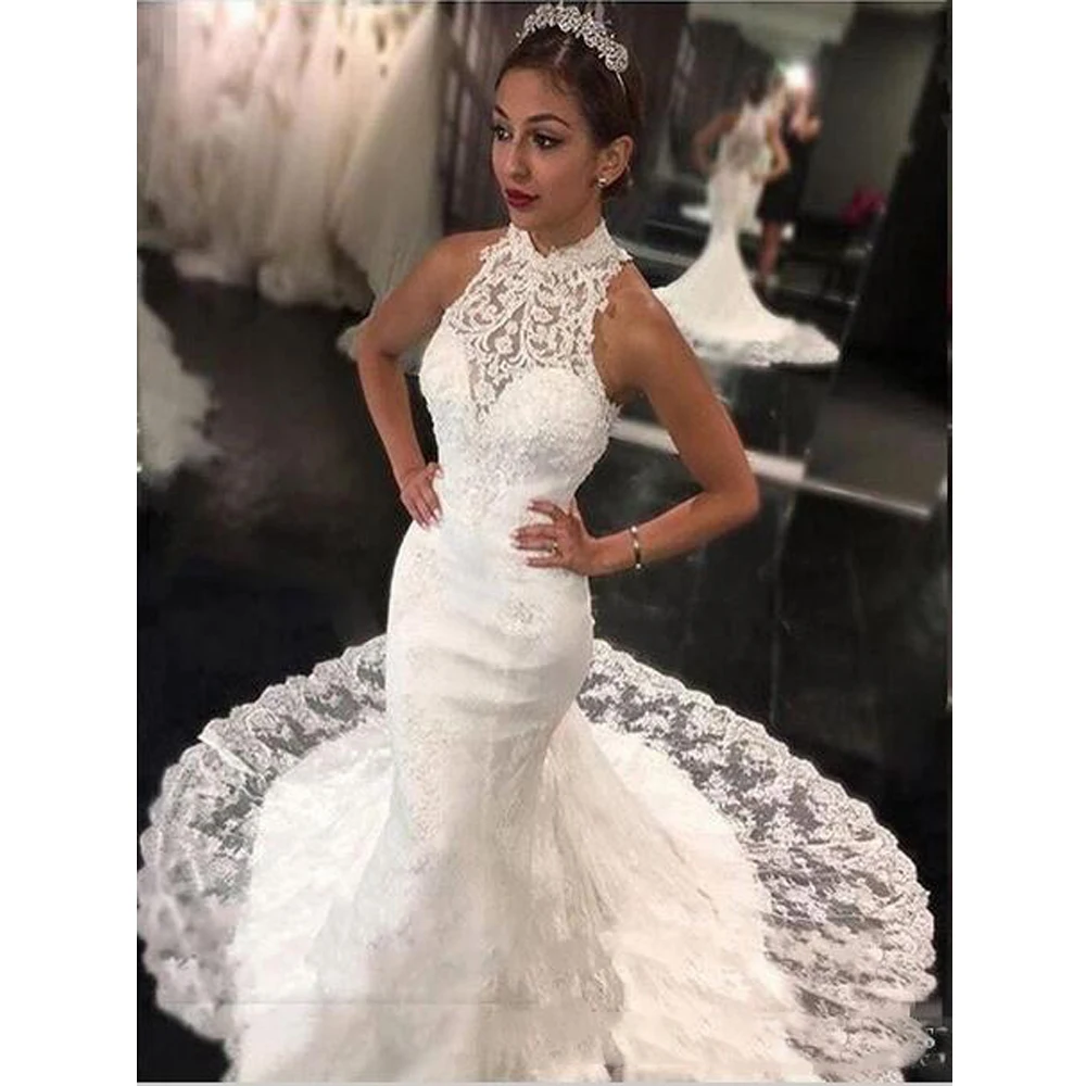 Full Lace Vestido De Novia 2020 High Neck Mermaid Wedding Dresses Sweep Train Delicate Bridal Gowns
Full Lace Vestido De Novia 2020 High Neck Mermaid Wedding Dresses Sweep Train Delicate Bridal Gowns