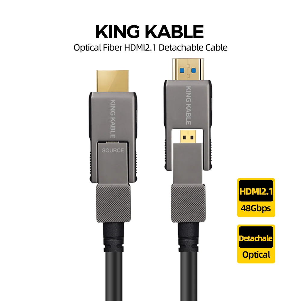 KING KABLE Active Optical Fiber HDMI2.1 Cable Detachable Cord HDMI2.0 8K60 4K120 For PS5 PC Monitor Matrix Cord 10M 15M 20M 30M
KING KABLE Active Optical Fiber HDMI2.1 Cable Detachable Cord HDMI2.0 8K60 4K120 For PS5 PC Monitor Matrix Cord 10M 15M 20M 30M