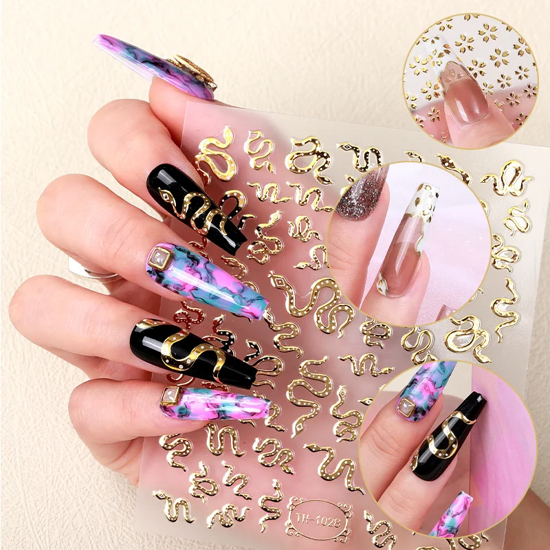 2 Sheets Bronzing Snake Heart 3D Nail Art Stickers Gold Dragon Transfer Sliders Paper For Nails DIY Manicures Decorations
2 Sheets Bronzing Snake Heart 3D Nail Art Stickers Gold Dragon Transfer Sliders Paper For Nails DIY Manicures Decorations