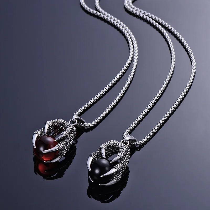 European and American stainless steel men's domineering dragon claw pendant fashion men's necklace
European and American stainless steel men's domineering dragon claw pendant fashion men's necklace