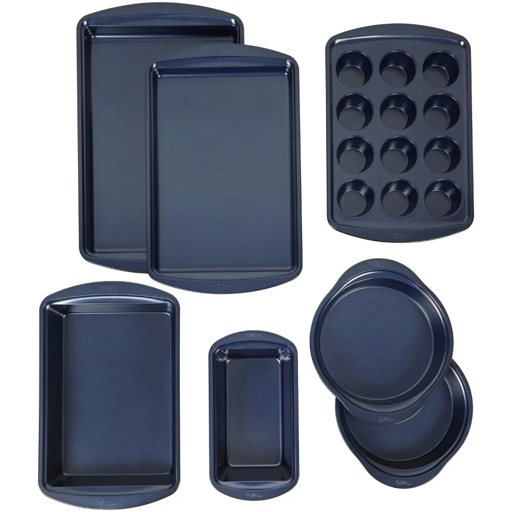 

Алмазный стальной антипригарный темно-синий набор для выпечки, 7 силиконовых кухонных принадлежностей, Аксессуары для выпечки и инструменты