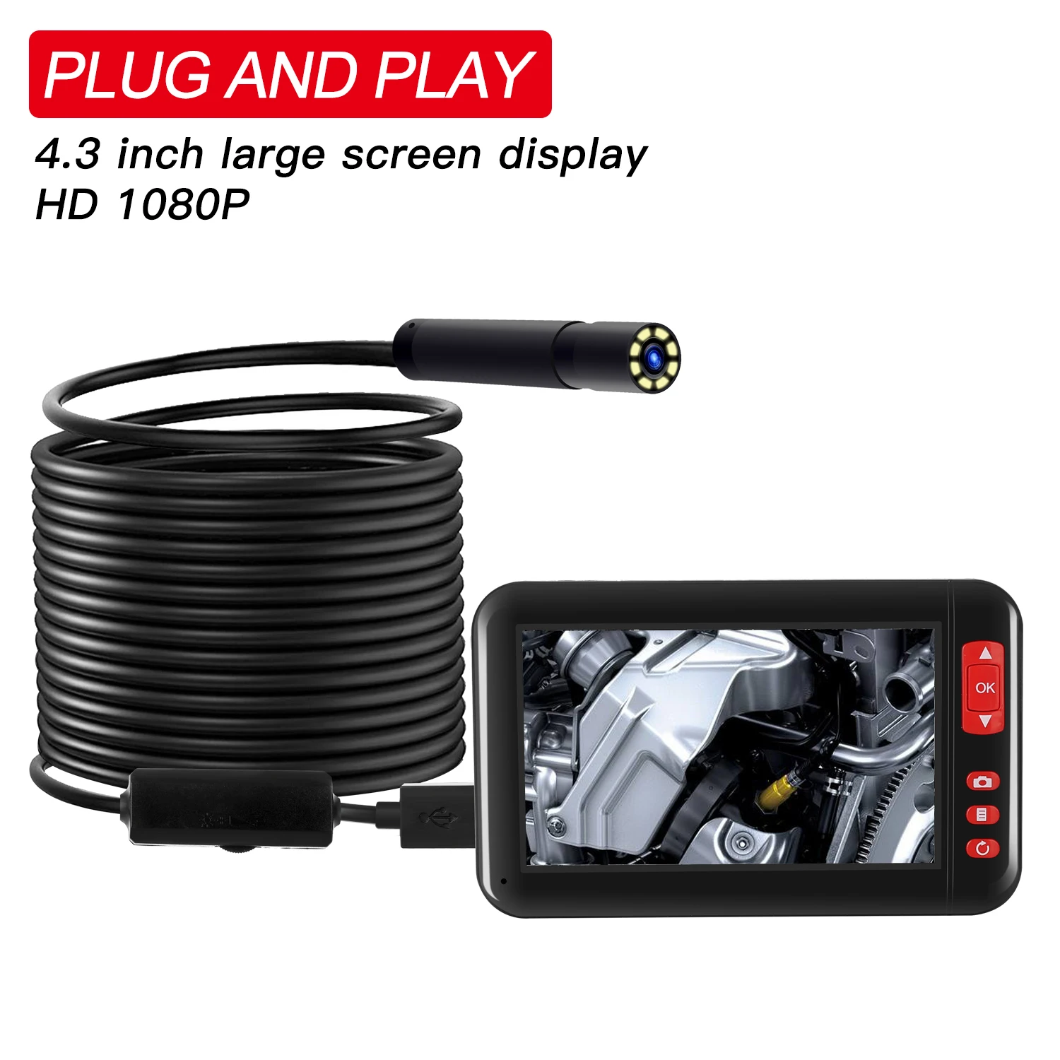 4.3 Inch LCD Screen Endoscope F200 1080P Car 8mm USB Endoscope Borescope Inspection Tube Camera For Checking Mechanical Devices
4.3 Inch LCD Screen Endoscope F200 1080P Car 8mm USB Endoscope Borescope Inspection Tube Camera For Checking Mechanical Devices