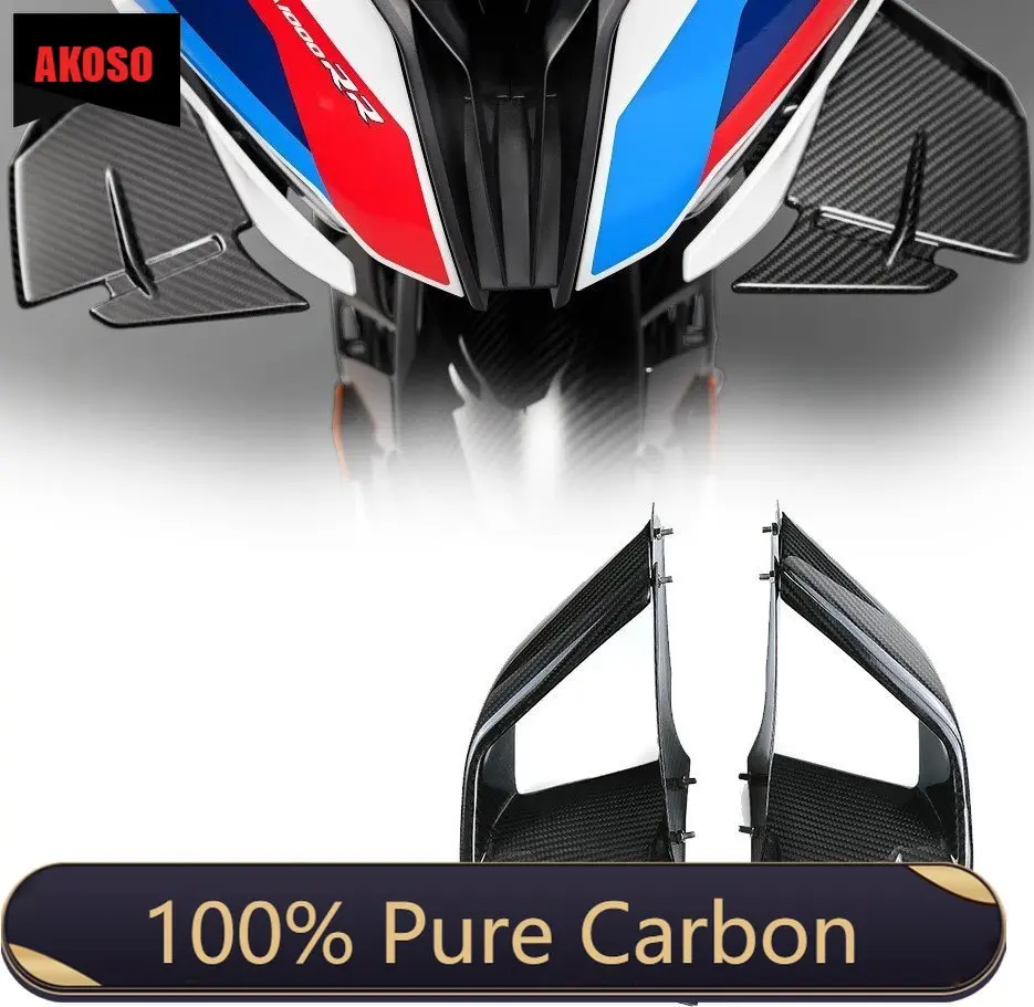 

100% 3K Full Dry Pure Carbon Fiber Motorcycle Parts Side Fairings Kit Winglets For BMW S1000RR 2019 M1000RR 2020 2021 2022 Wings