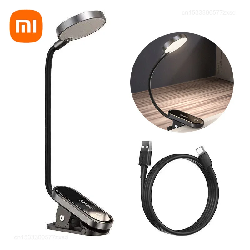 

Xiaomi Baseus Book Light USB Led Rechargeable Mini Clip-On Desk Lamp Light Flexible Night Light Reading Lamp for Travel Bedroom