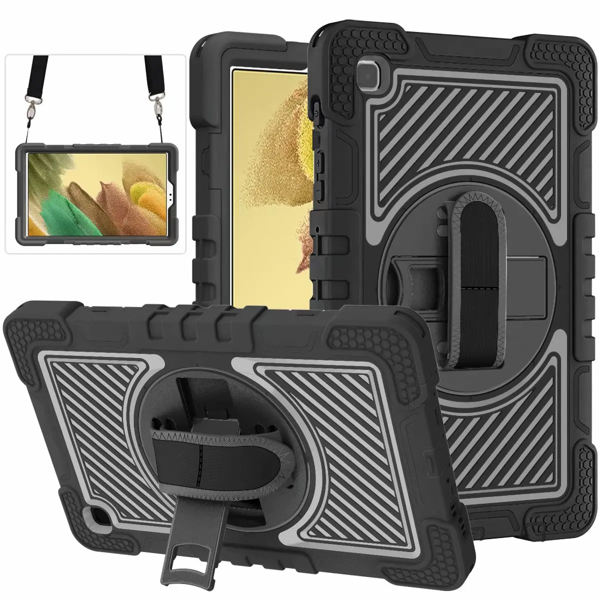 360 Rotation Hand Strap/Kickstand Tablet Case For Samsung Galaxy Tab T220 T225 T307 T290 T295 Silicone Cover with Pencil Holder
360 Rotation Hand Strap/Kickstand Tablet Case For Samsung Galaxy Tab T220 T225 T307 T290 T295 Silicone Cover with Pencil Holder
