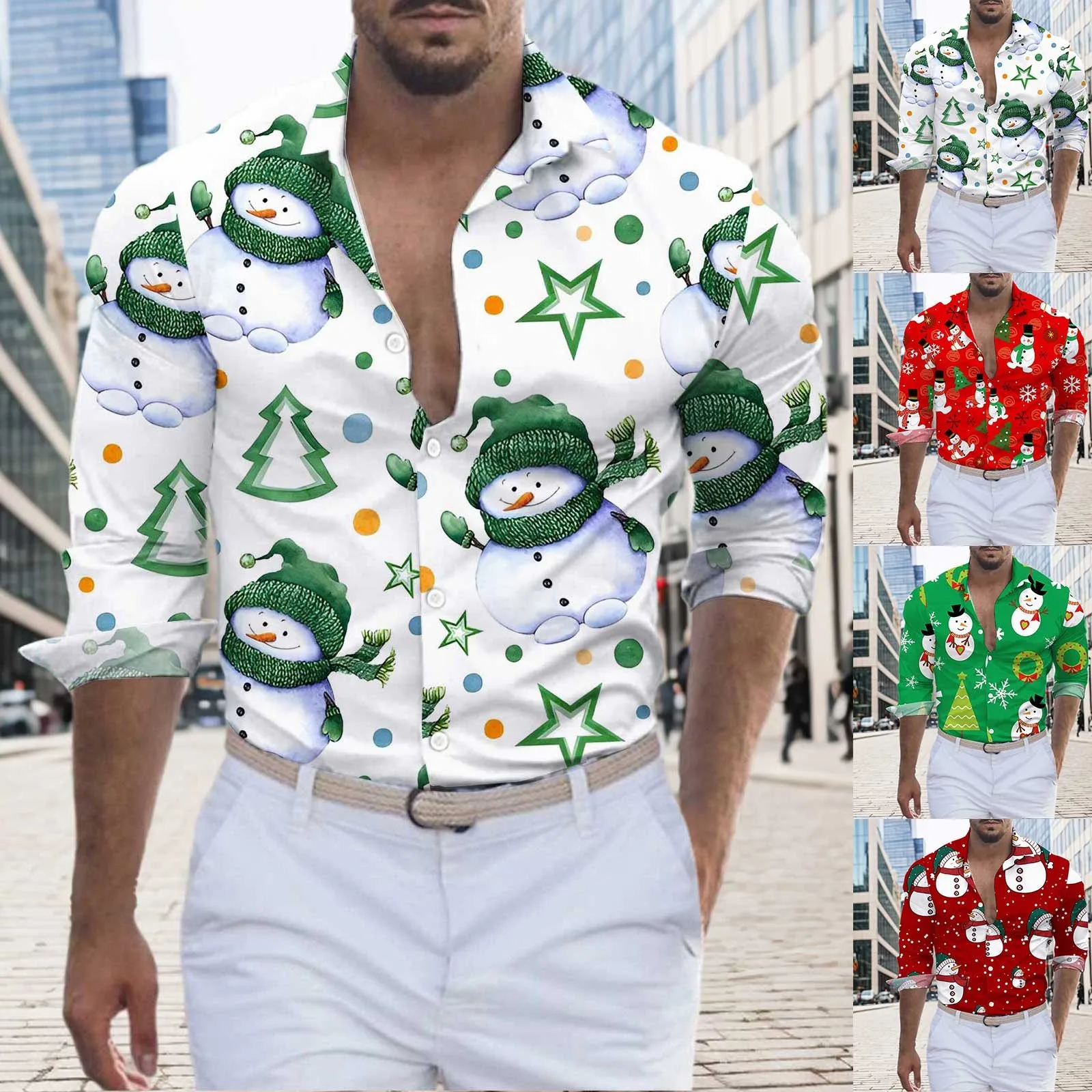 Men's Shirt Brand Male Autumn And Winter Christmas Cute Snowman Christmas Tree Print Long Sleeve Polyester Spandex Top Top 5
Men's Shirt Brand Male Autumn And Winter Christmas Cute Snowman Christmas Tree Print Long Sleeve Polyester Spandex Top Top 5