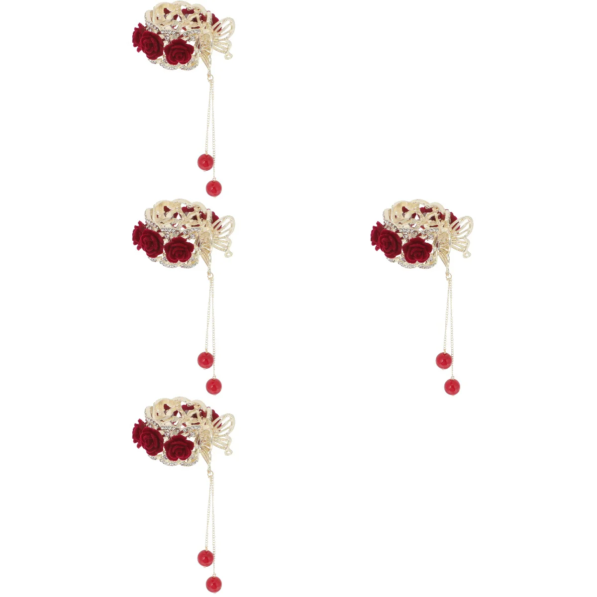 4pcs Elegant Rhinestone Hair Claw Clamp Tassel Hair Jaw Clip Rose Design Makeup Hair Claw Clip
4pcs Elegant Rhinestone Hair Claw Clamp Tassel Hair Jaw Clip Rose Design Makeup Hair Claw Clip