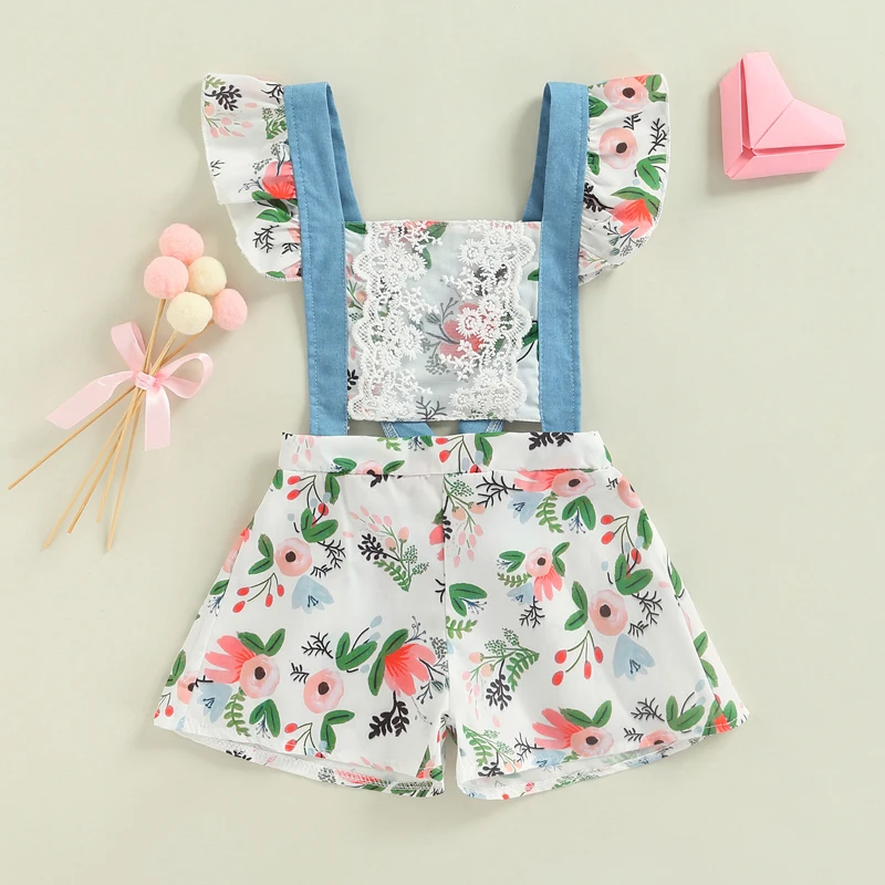 Baby Flying Sleeve Jumpsuit with Lace Patchwork Flower Pattern Sweet Style Rompers Baby Summer Clothing
Baby Flying Sleeve Jumpsuit with Lace Patchwork Flower Pattern Sweet Style Rompers Baby Summer Clothing