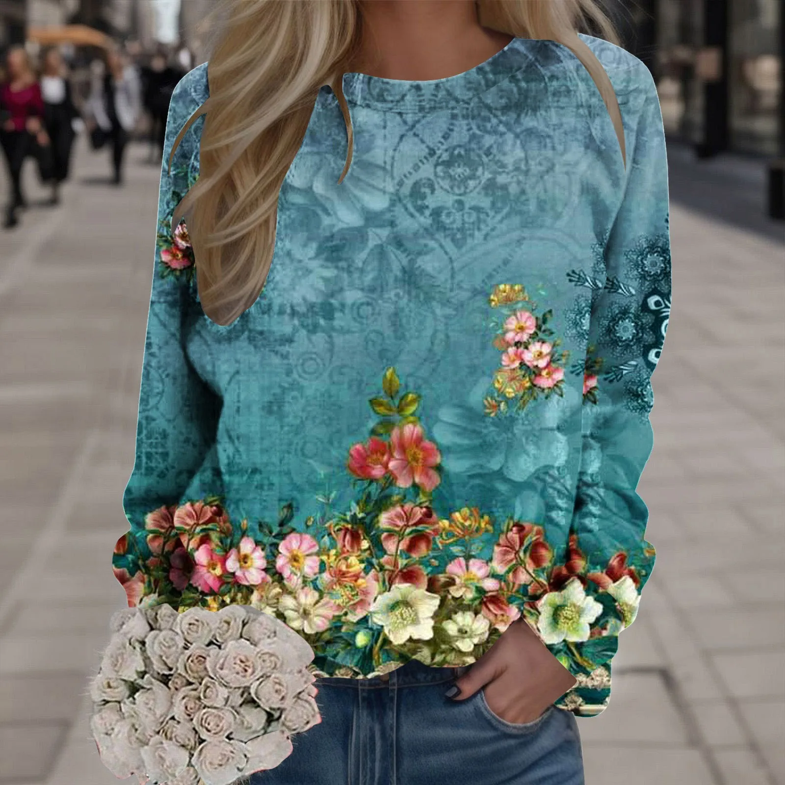 Womens Vintage Flower Print Sweatshirts Retro Loose Crew Neck Hoodies Leisure Tracksuits Spring Autumn Pullovers Trendy Sudadera
Womens Vintage Flower Print Sweatshirts Retro Loose Crew Neck Hoodies Leisure Tracksuits Spring Autumn Pullovers Trendy Sudadera