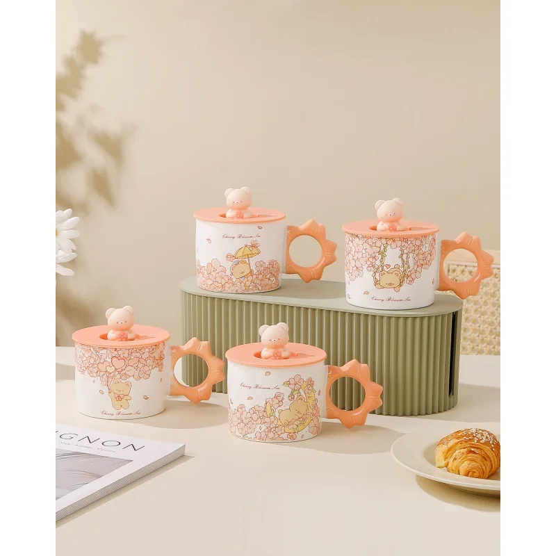 Cute Cherry Blossom Bear Ceramic Cup Creative Hand Gift Coffee Cup Internet Red INS Feng Shui Cup Couple Cup
Cute Cherry Blossom Bear Ceramic Cup Creative Hand Gift Coffee Cup Internet Red INS Feng Shui Cup Couple Cup
